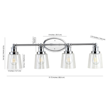 Beverly Iron/Seeded Glass Classic Cottage LED Vanity Light